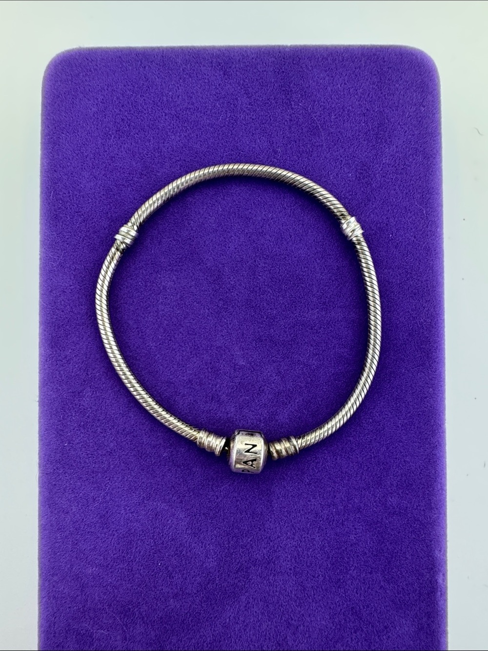 💛 Classic Pandora Sterling Silver Snake Chain Bracelet with Barrel Clasp | Charm